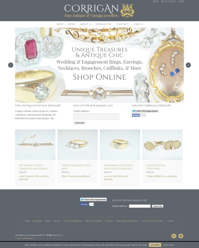 Corrigan Jewellery website & Branding by 286blue